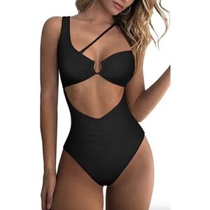 NEW Black Cutout One-Piece Bikini Hybrid Swimsuit Bathing Suit Sexy